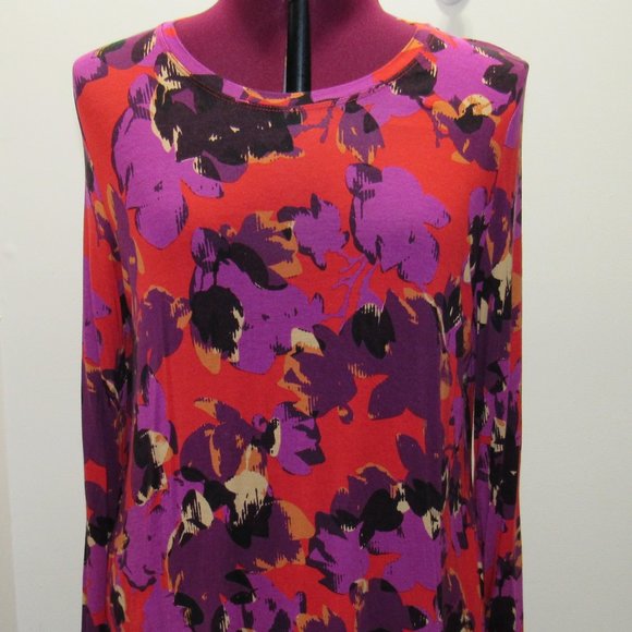 LOGO by Lori Goldstein Floral Long Sleeve Top